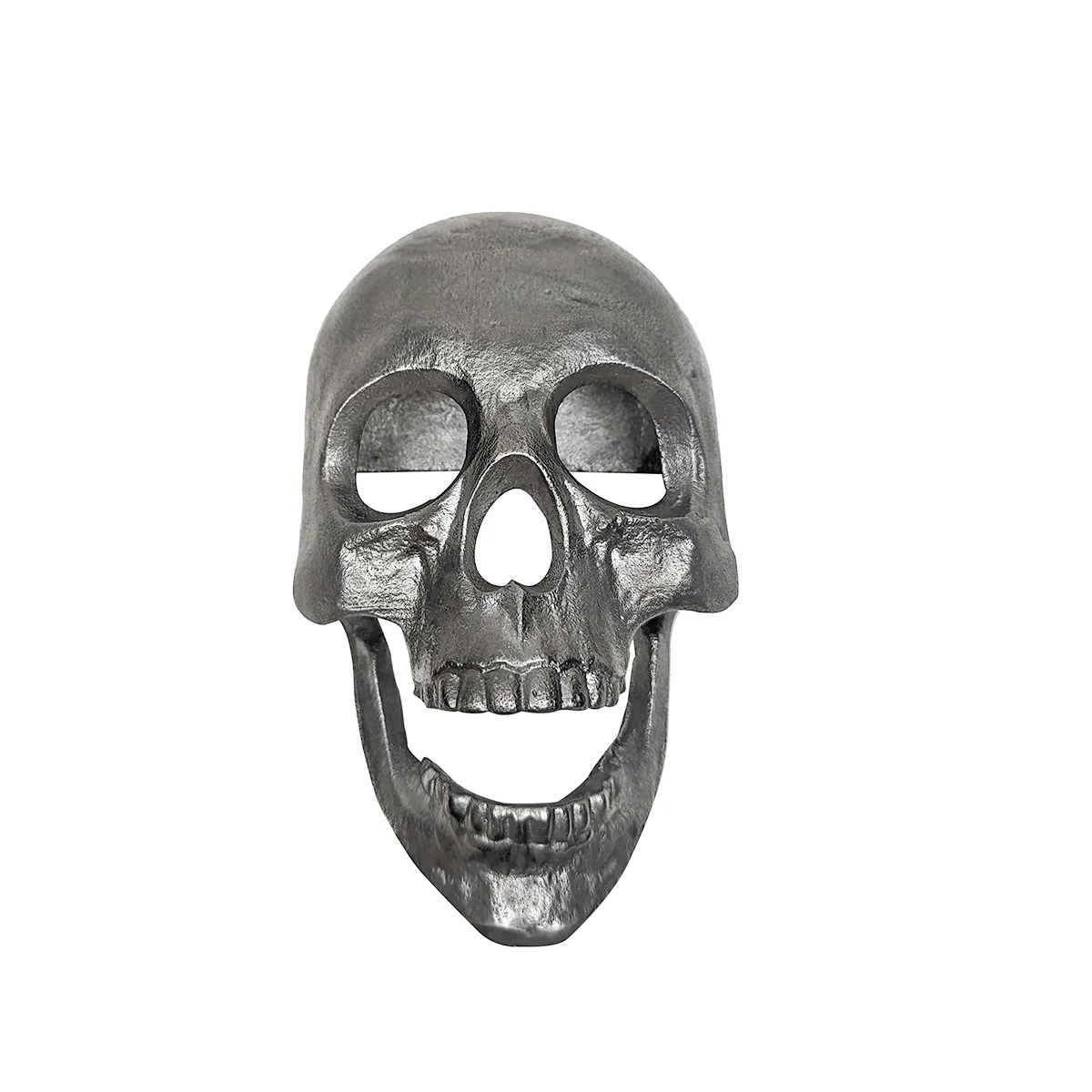 Silver Metal Skull Jaw Doorknocker Heavy Duty Iron Knocker Front Door Home Decor