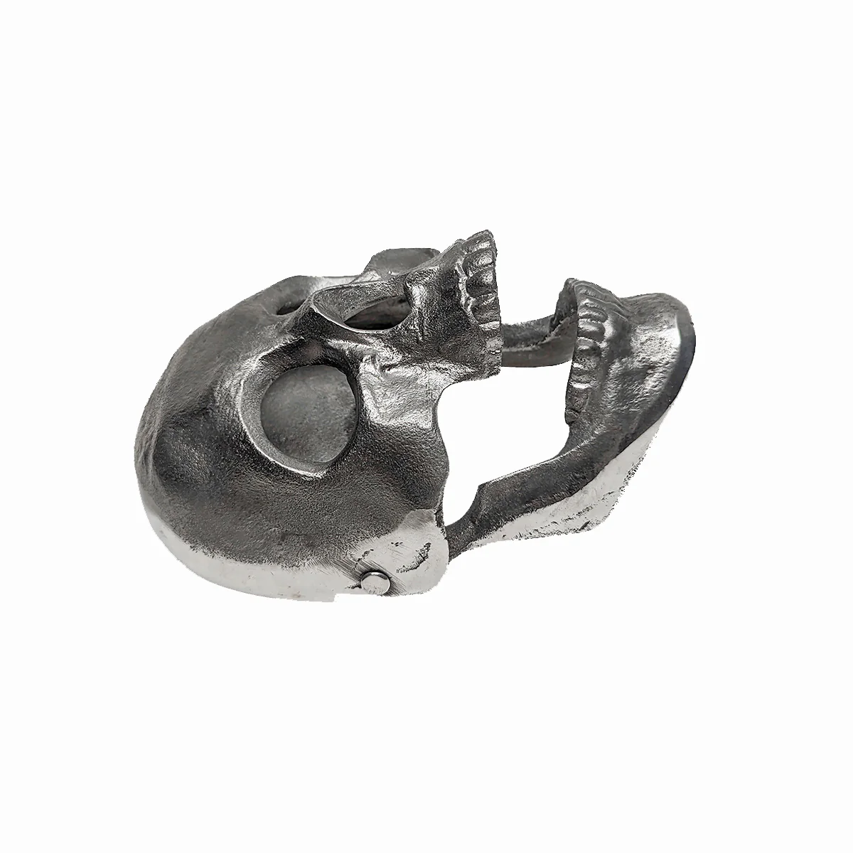 Silver Metal Skull Jaw Doorknocker Heavy Duty Iron Knocker Front Door Home Decor - Image 2