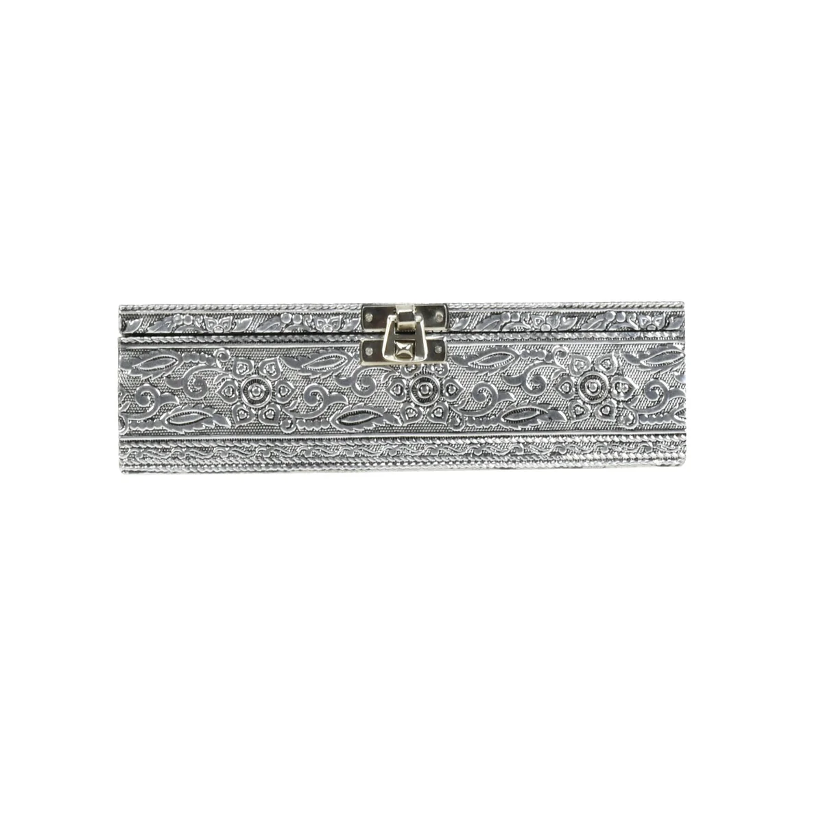 Silver Metal Skull Keepsake Memory Box Jewelry Card Storage Chest Pirate Decor - Image 4