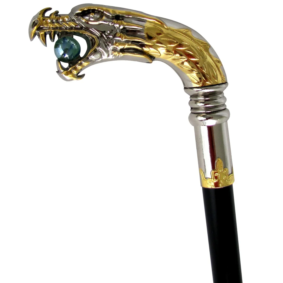 Silver Plated Dragon Head Cane - Image 2