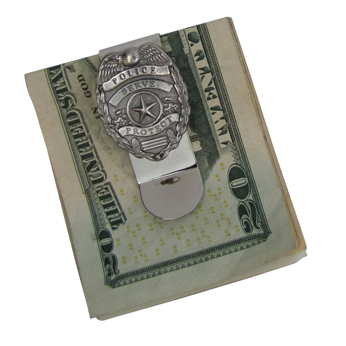 Silver Police Officer Badge Money Clip Mens Concho Card Holder Men's Wallet Gift - Image 2