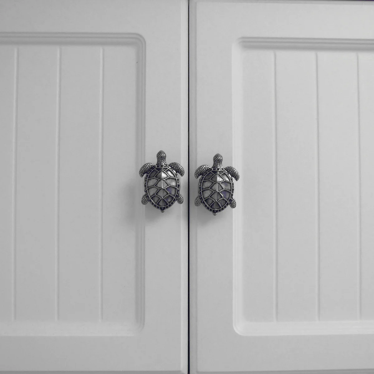 Silver Sea Turtle Metal Dresser Cabinet Drawer Knob Pull Hardware Beach Decor - Image 4