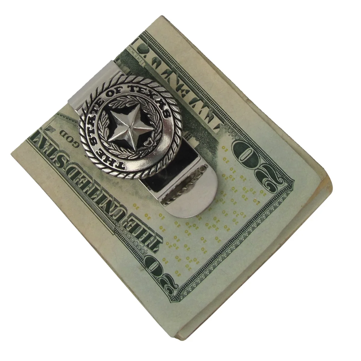 Silver Texas State Seal Money Clip Mens Concho Card Holder Men's Wallet TX Gift - Image 2