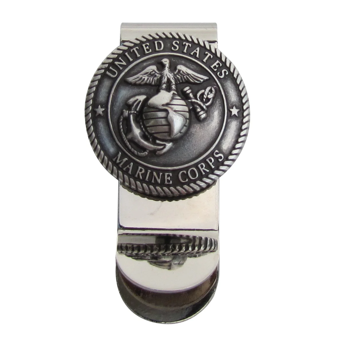Silver US Marines Seal Money Clip Mens USMC Concho Card Holder Men's Wallet Gift