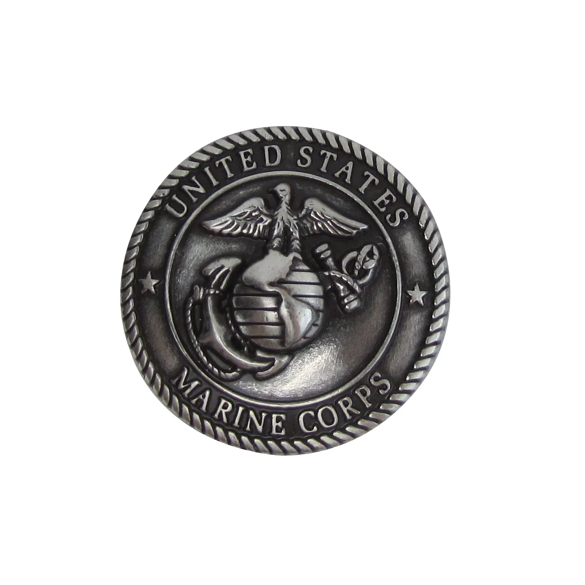 Silver USMC Western Horse Saddle Hat Belt Screw Back Concho US Marines Vet Gift