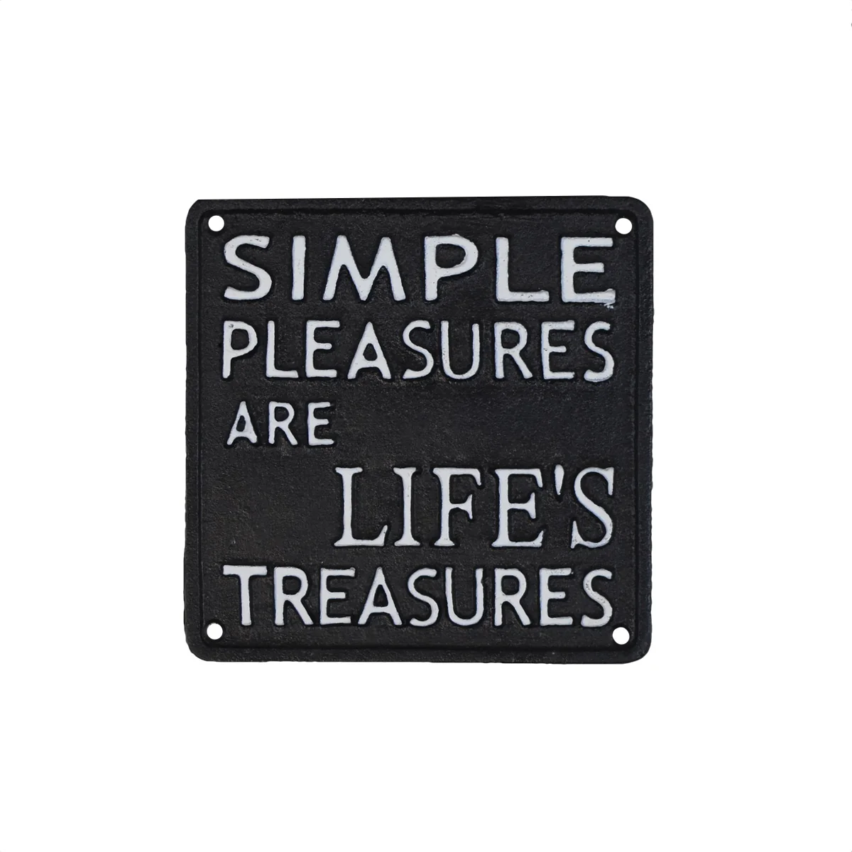 Simple Pleasures Are Life's Treasures Cast Iron Wall Sign Living Room Home Decor