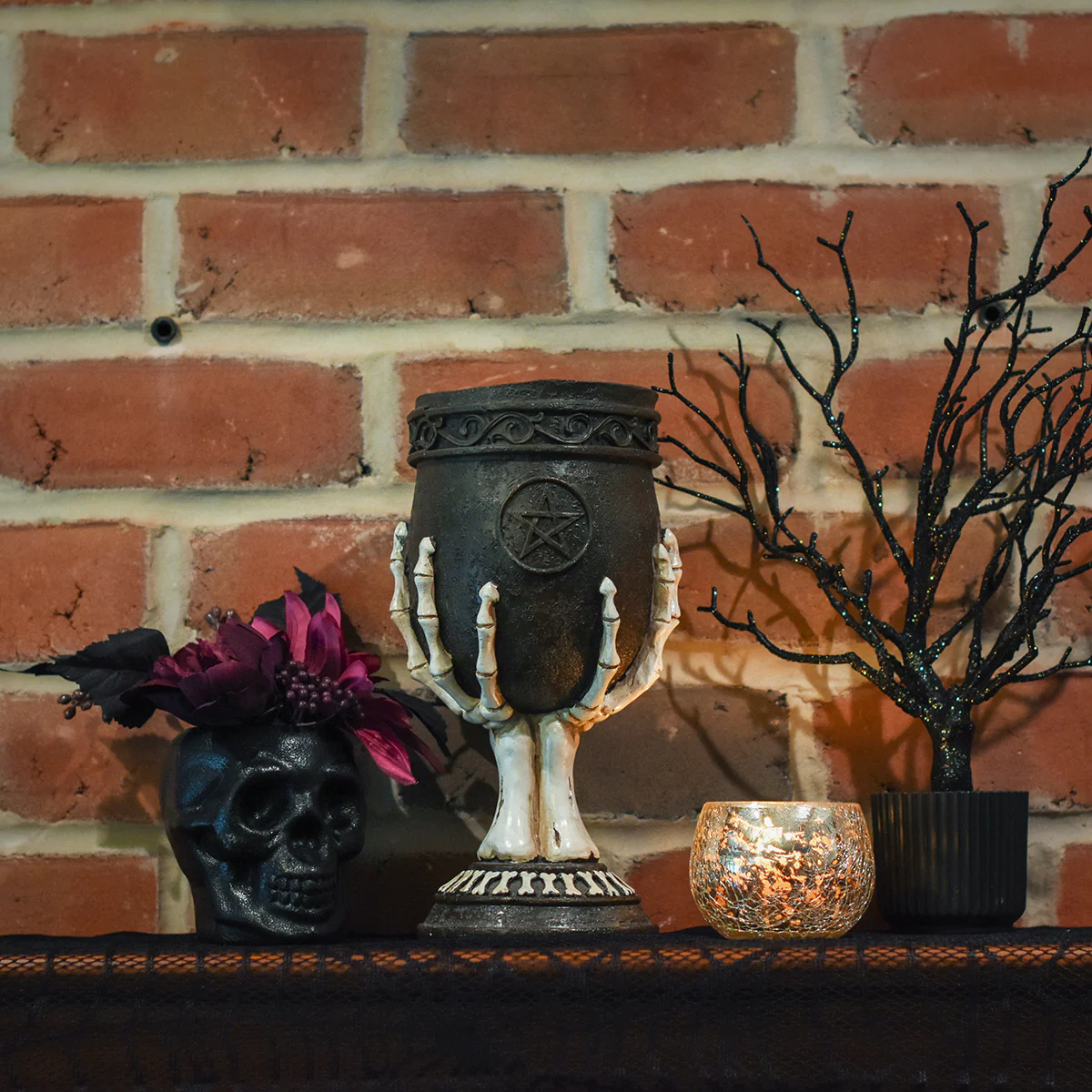 Skeleton Hand Chalice Cup Gothic Wine Goblet Spooky Halloween Kitchen Home Decor - Image 6