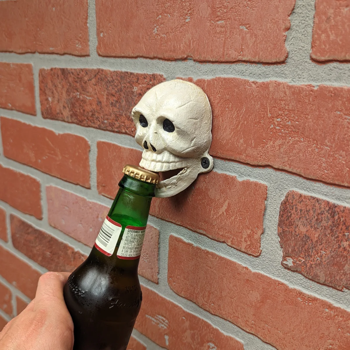 Skull Wall Mount White Beer Bottle Opener Home Bar Accessories Halloween Decor - Image 4