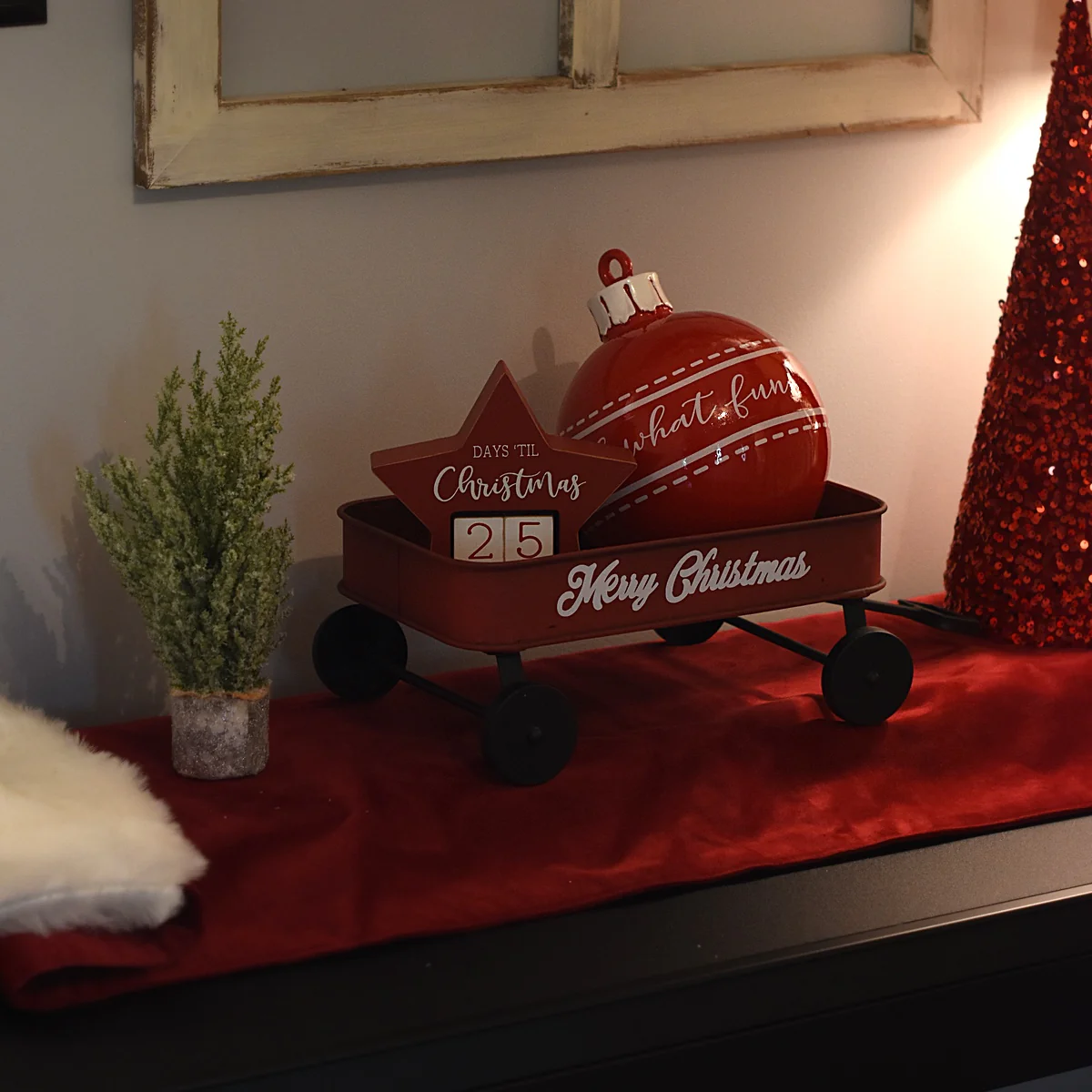 Small Flocked Christmas Pine Tree Mini Farmhouse Decorations Holiday Home Decor - Image 4