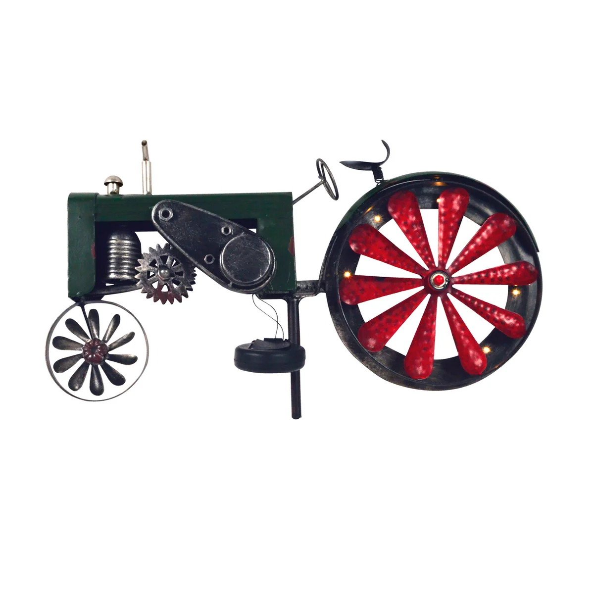 Solar Powered LED Light Garden Tractor Wind Spinner Lawn Ornament - Image 4