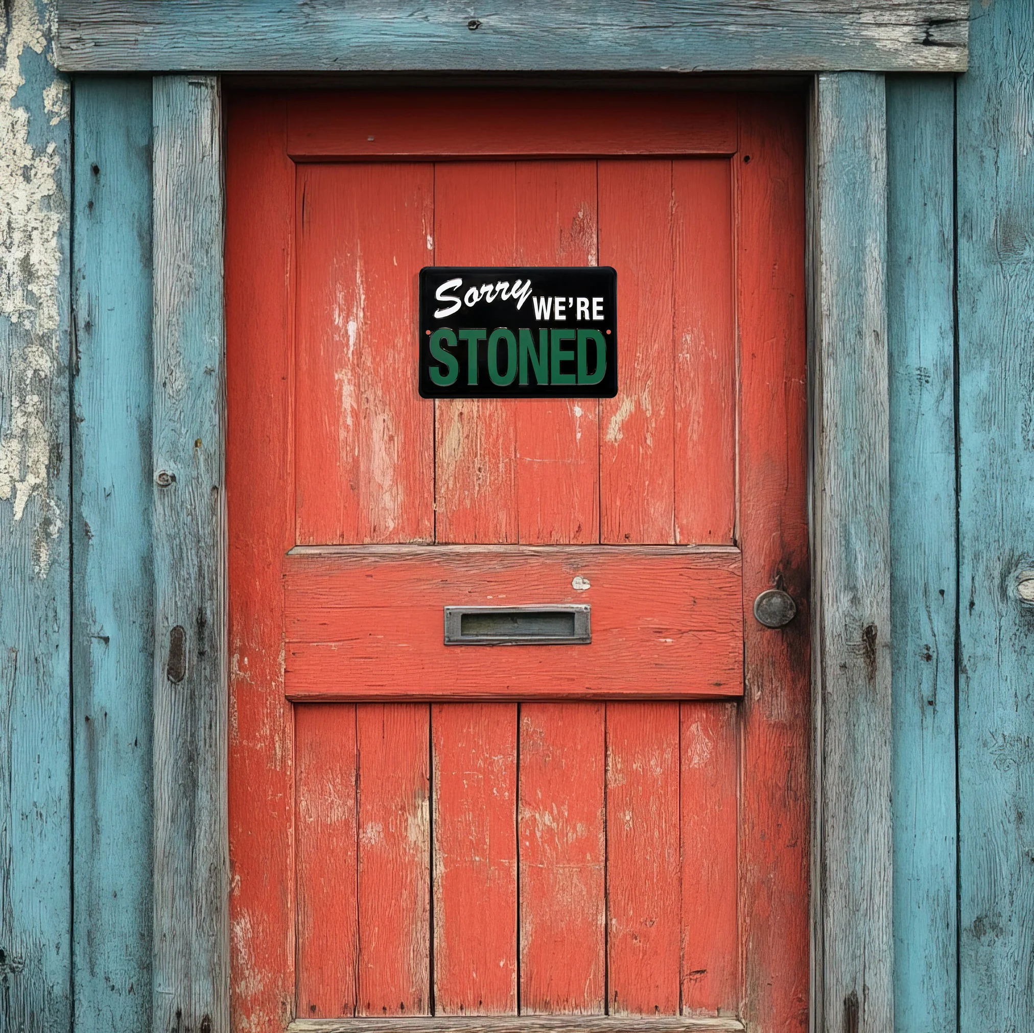 Sorry We're STONED Funny Metal Wall Art Sign Man Cave Garage Dorm Room Decor - Image 6