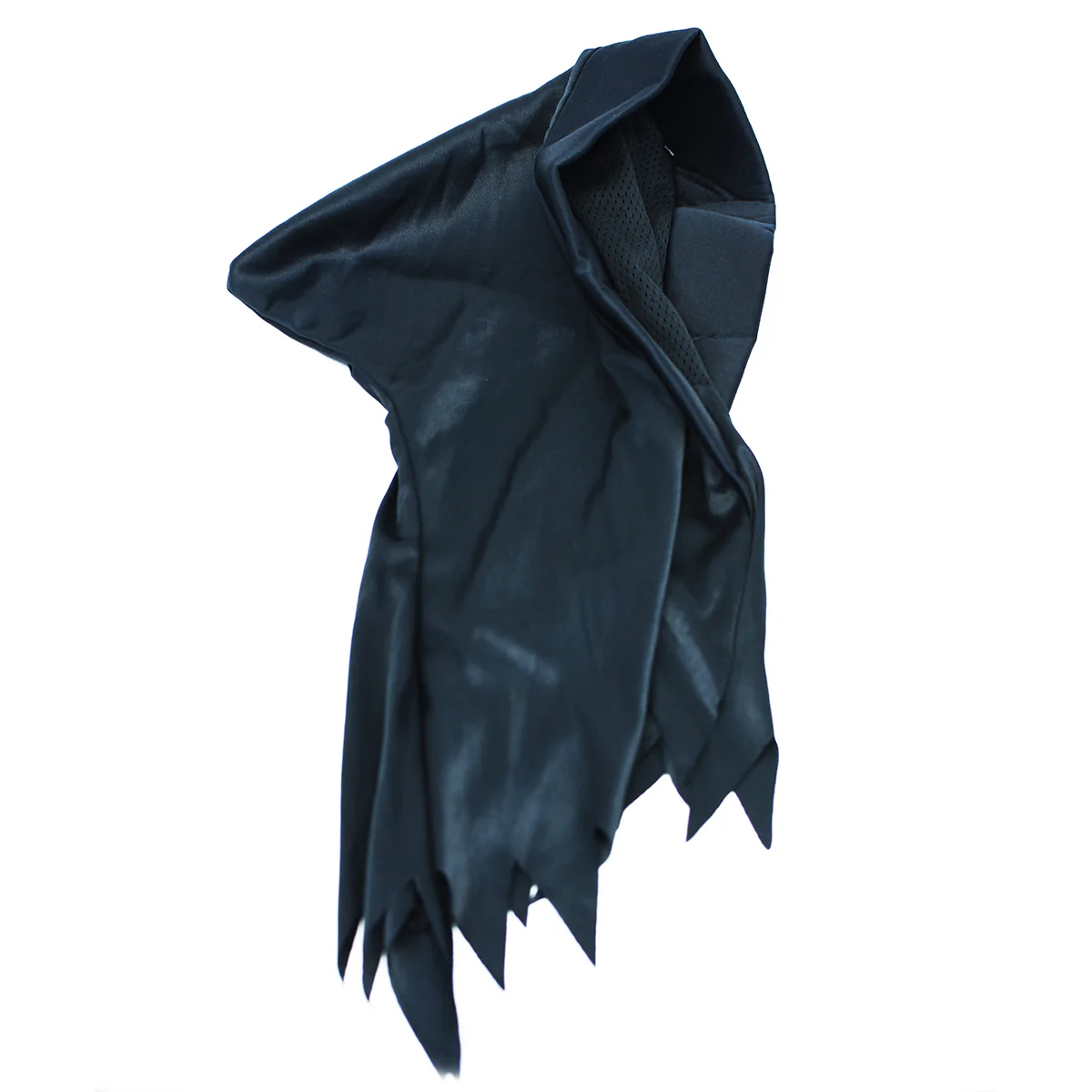 Spooky Black Mesh Full Face Mask Grim Reaper Hood Halloween Costume Accessory - Image 2