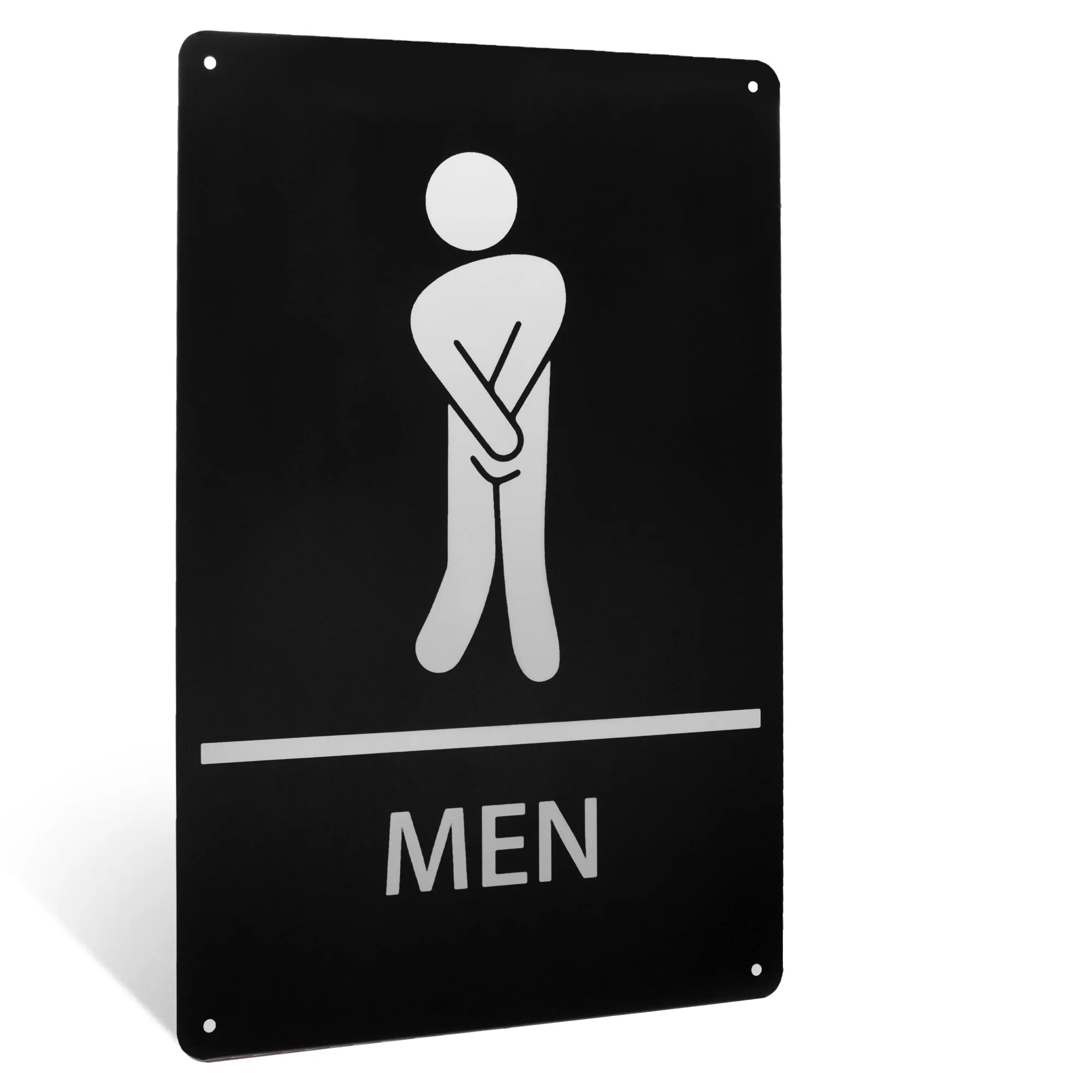 Bathroom Sign Mens Stick Figure Funny Restroom Signs for Business Bar Wall Decor