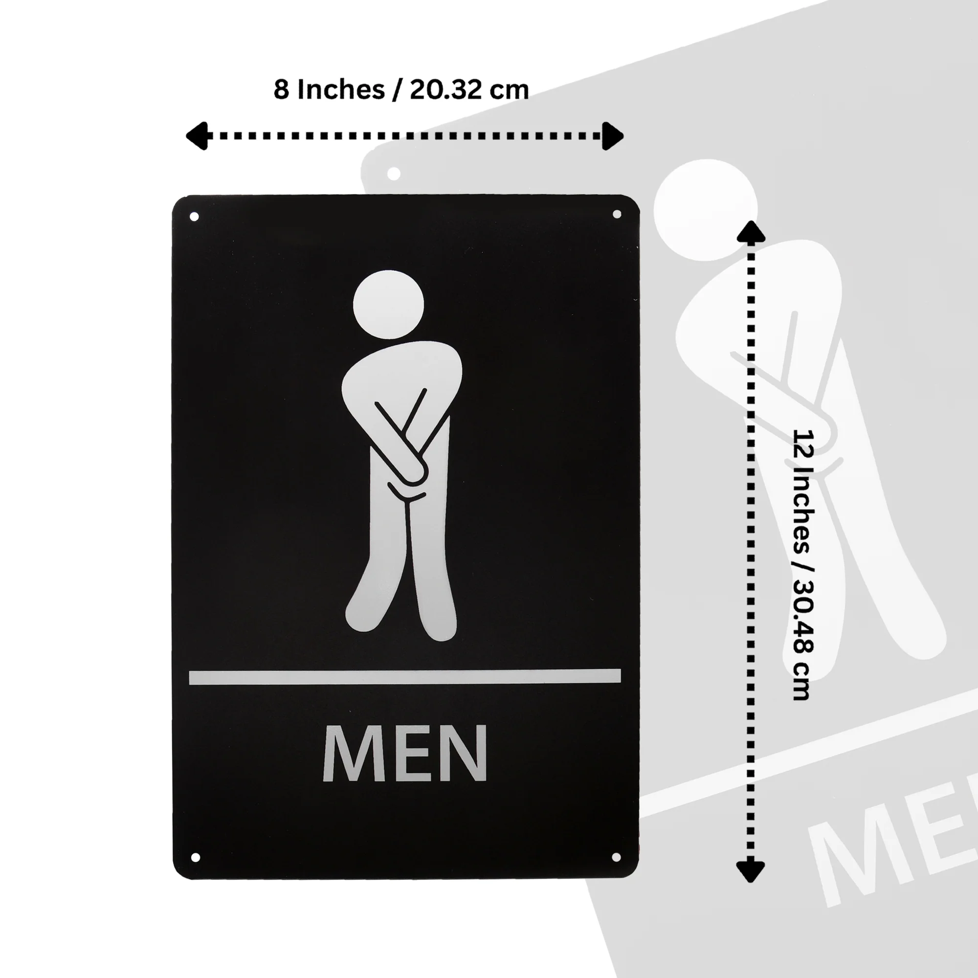 Bathroom Sign Mens Stick Figure Funny Restroom Signs for Business Bar Wall Decor - Image 5