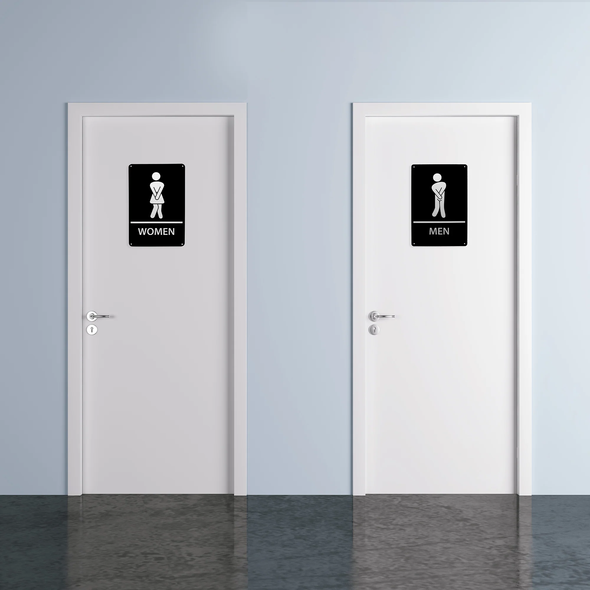Bathroom Sign Mens Stick Figure Funny Restroom Signs for Business Bar Wall Decor - Image 7