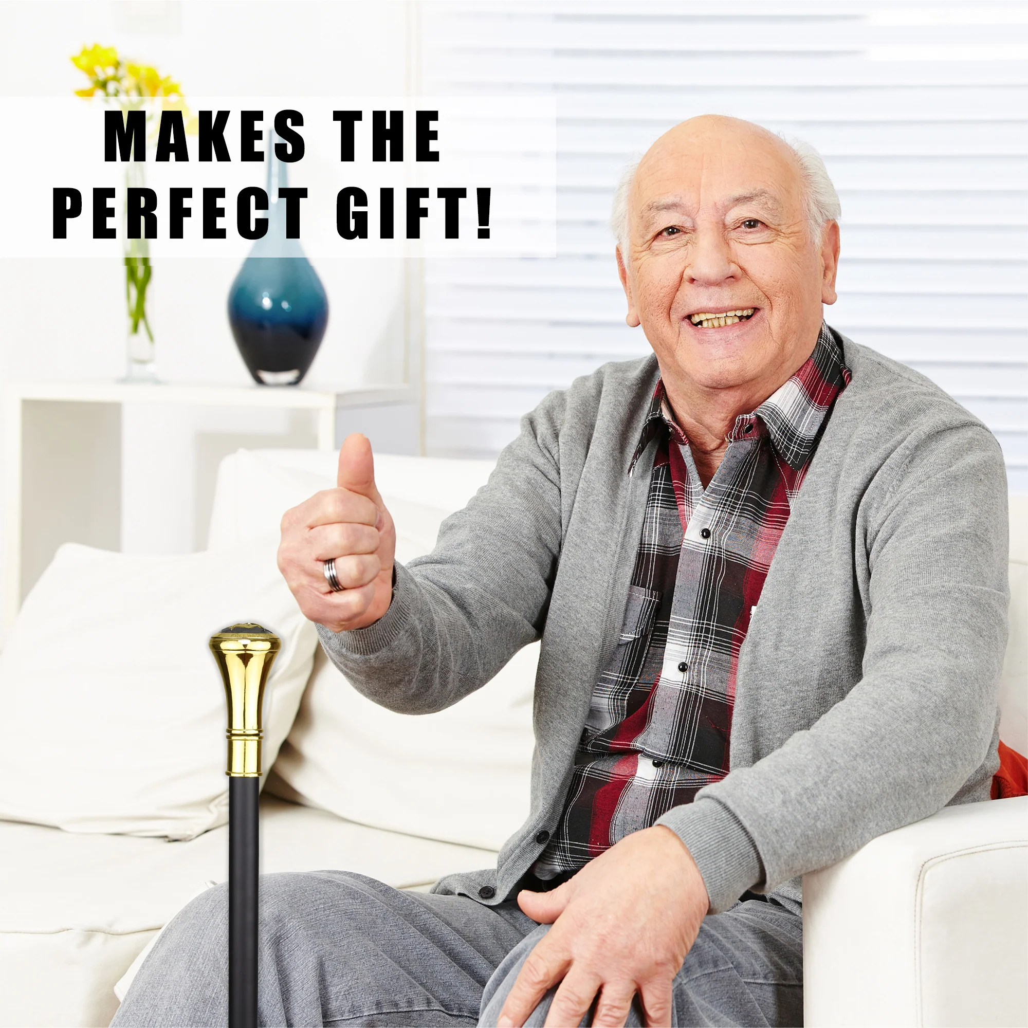 Masonic Walking Stick Master Free Mason Square & Compasses Travel Cane for Men - Image 5