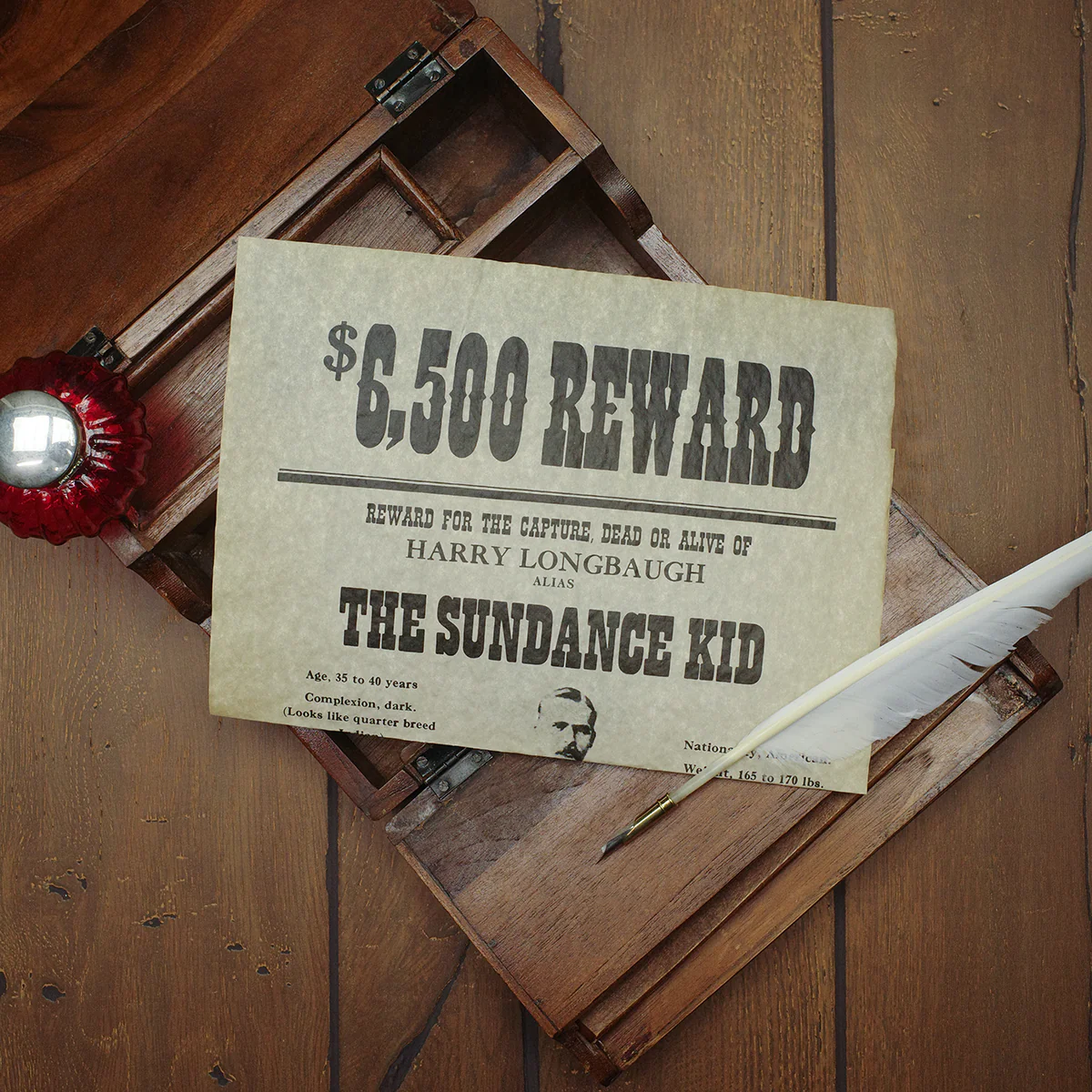 Sundance Kid Wanted Reward Poster Parchment Paper Western Outlaws Decor Wall Art - Image 4