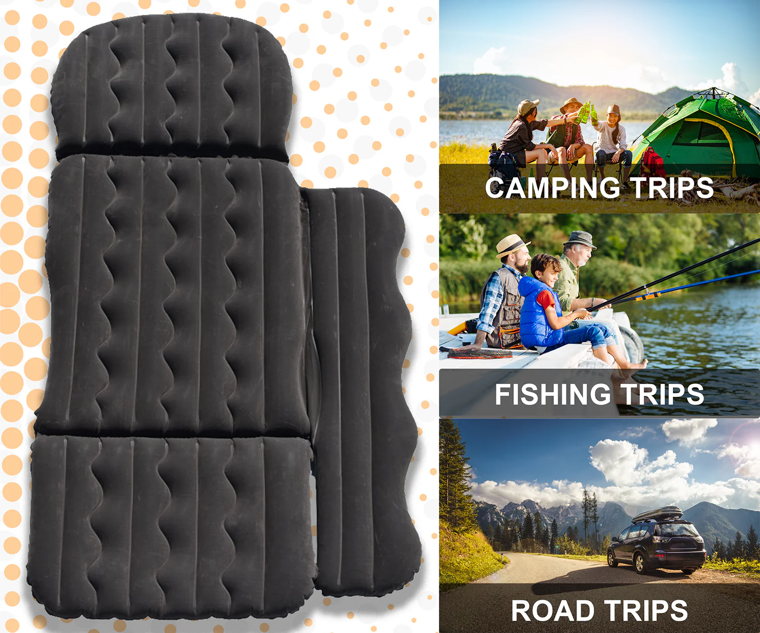 SUV Car Inflatable Twin Air Mattress Backseat Sleeping Bed Pad Pillows Air Pump - Image 5