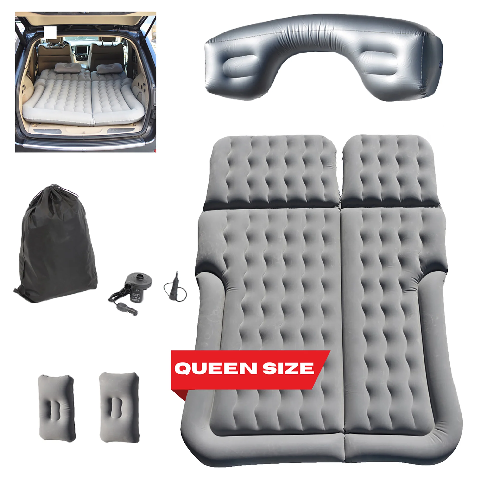SUV Queen Air Mattress Back Seat Truck Bed Inflatable Pad Blow Up Day Colchones