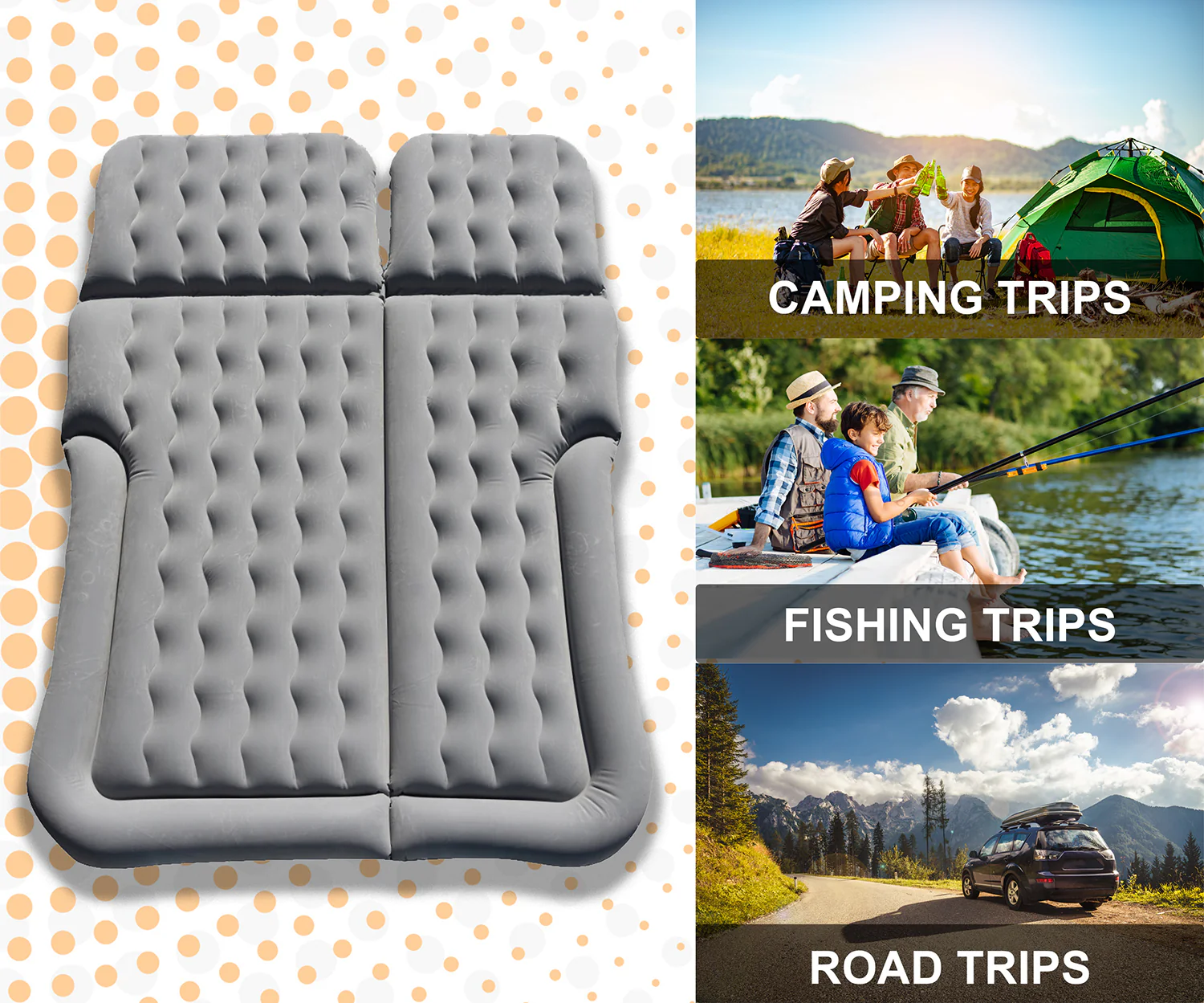 SUV Queen Air Mattress Back Seat Truck Bed Inflatable Pad Blow Up Day Colchones - Image 3