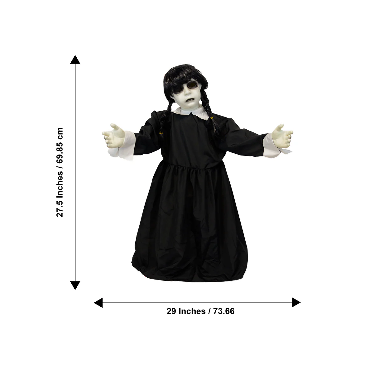 Swaying Girl Animatronics LED Light Up Eyes Sounds Halloween Party Decorations - Image 3