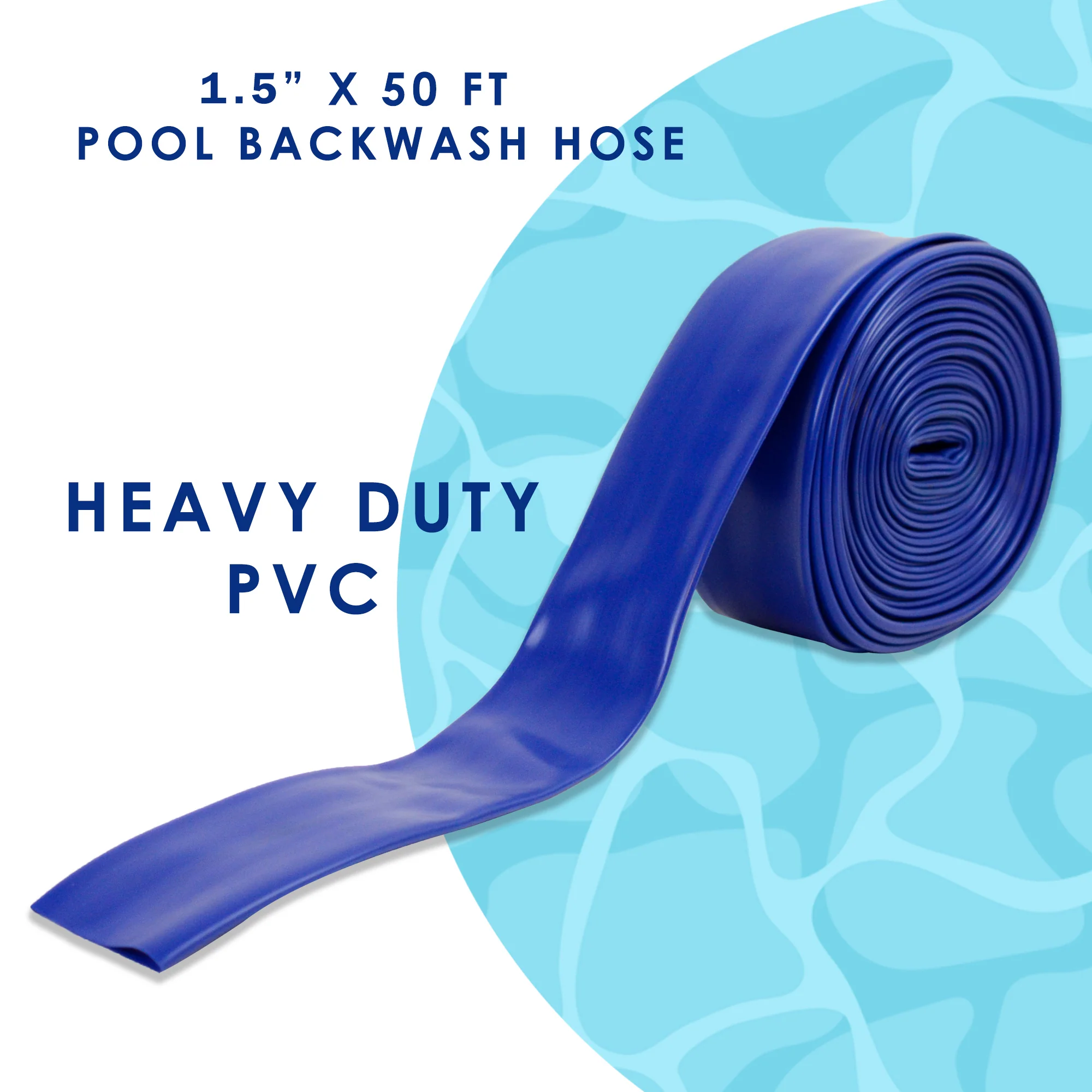Swimming Pool Backwash Water Hose 50 FT Above Ground Pools Sump Pump 1.5" Blue - Image 2
