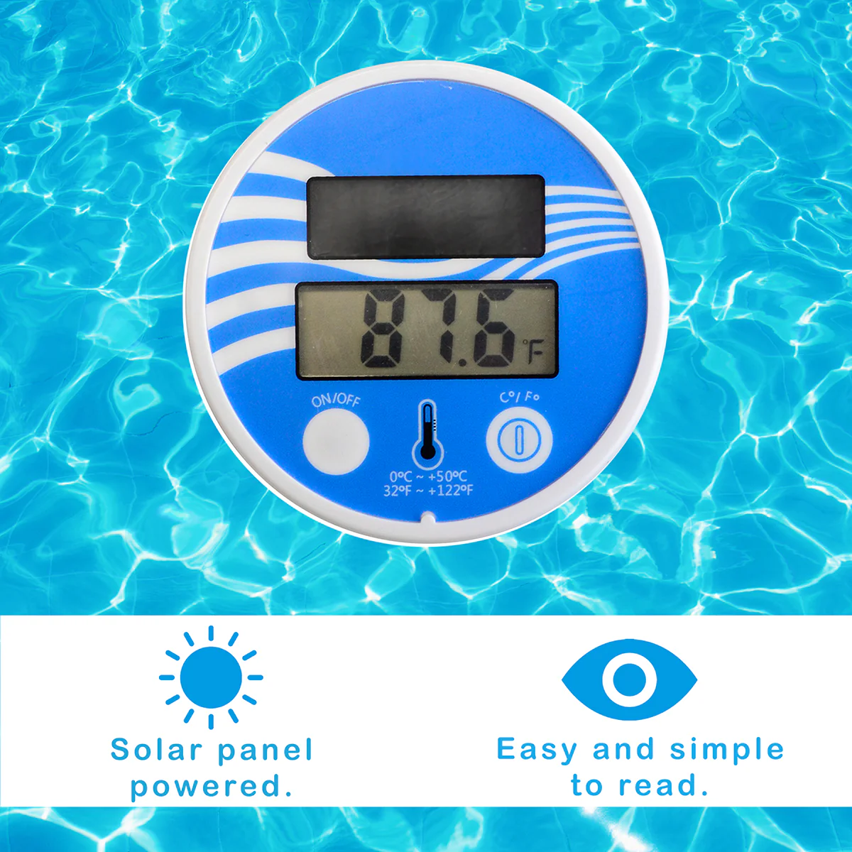 Swimming Pool Digital Thermometer Floating Easy Read Outdoor Temperature Gauge - Image 3