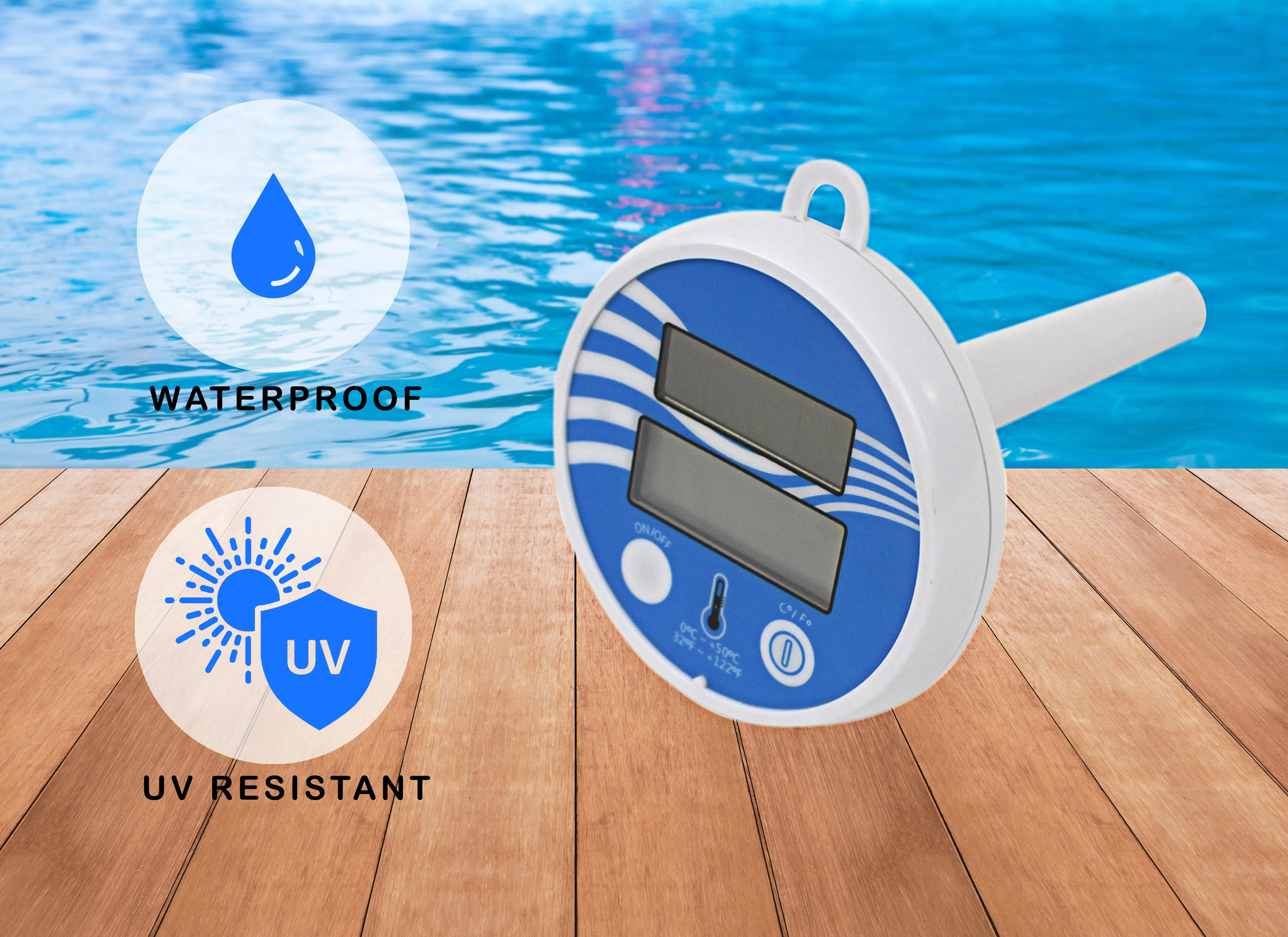 Swimming Pool Digital Thermometer Floating Easy Read Outdoor Temperature Gauge - Image 4