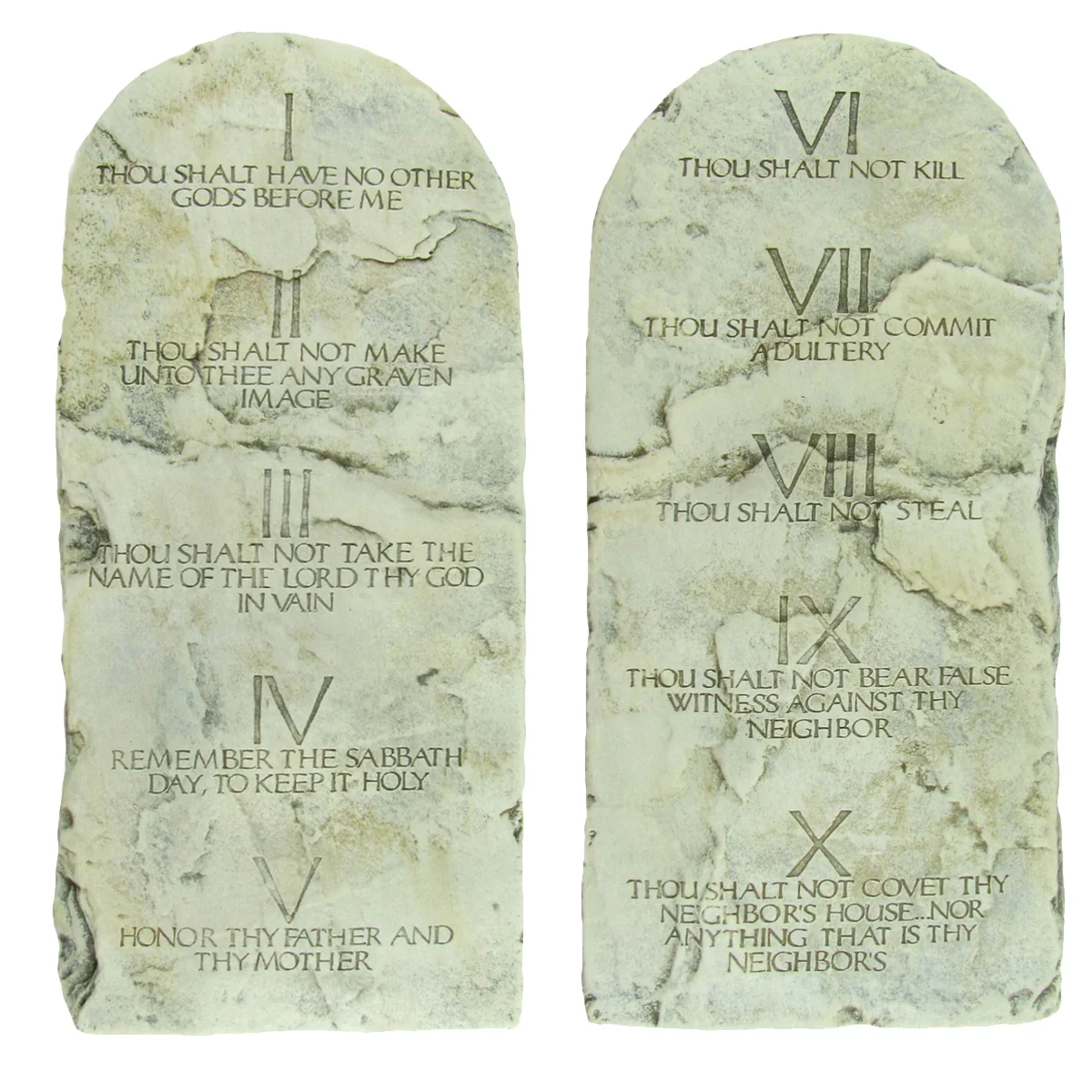 Ten Commandments Stone Tablets Set