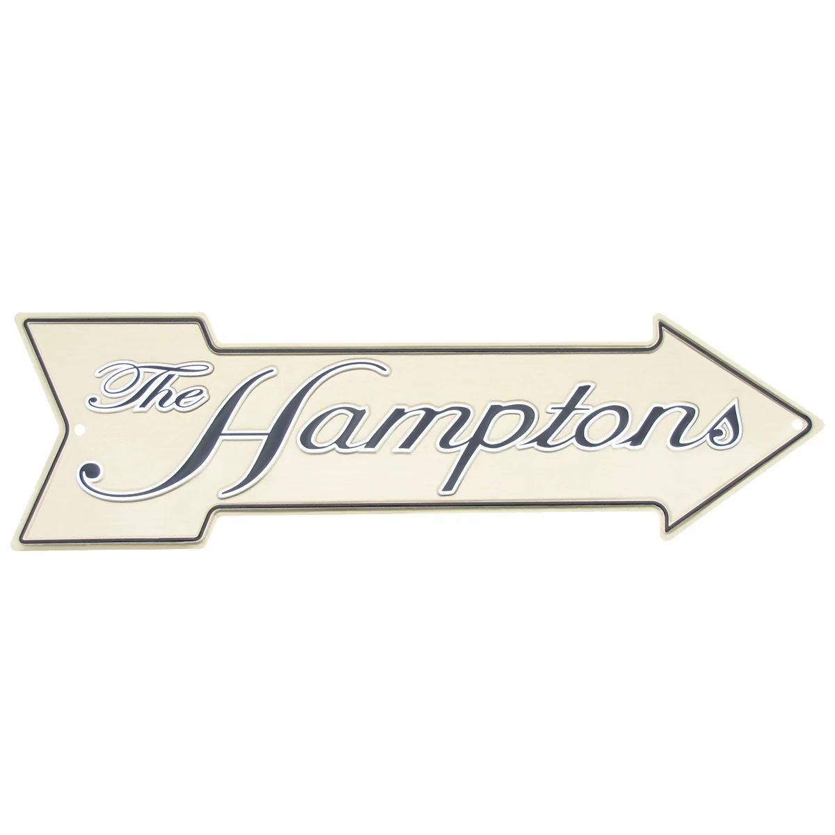 The Hamptons Tin Beach Arrow Funny Sign Man Cave Bar Pub Coastal Home Wall Decor