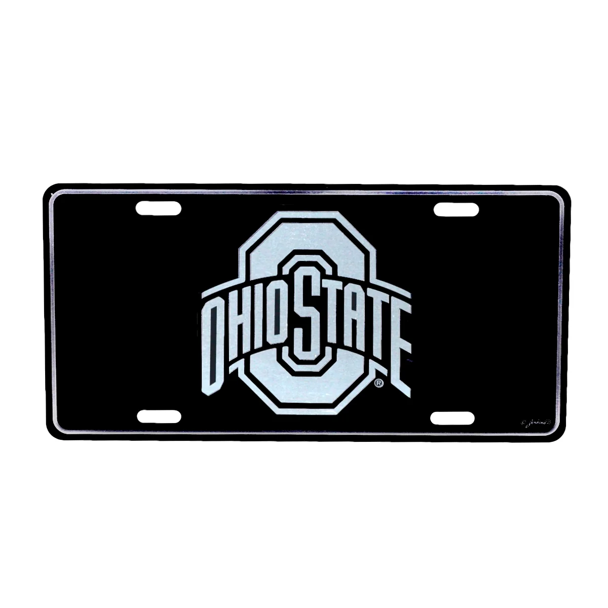 THE Ohio State University Buckeyes Black Mirrored License Plate