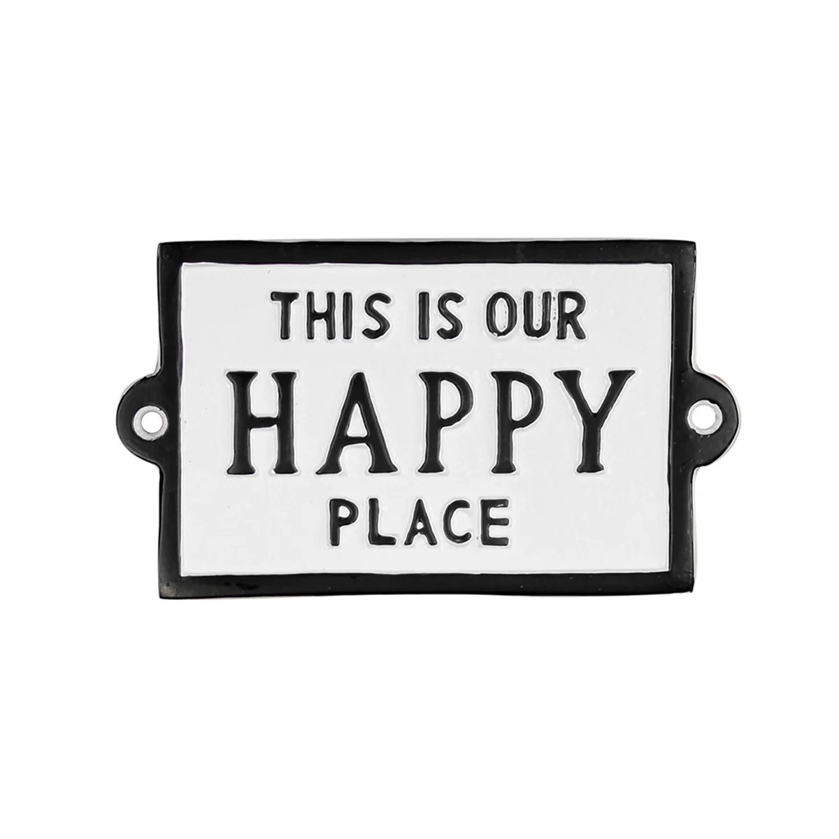 This Is Our Happy Place White Metal Sign Rustic Farmhouse Wall Plaque Home Decor