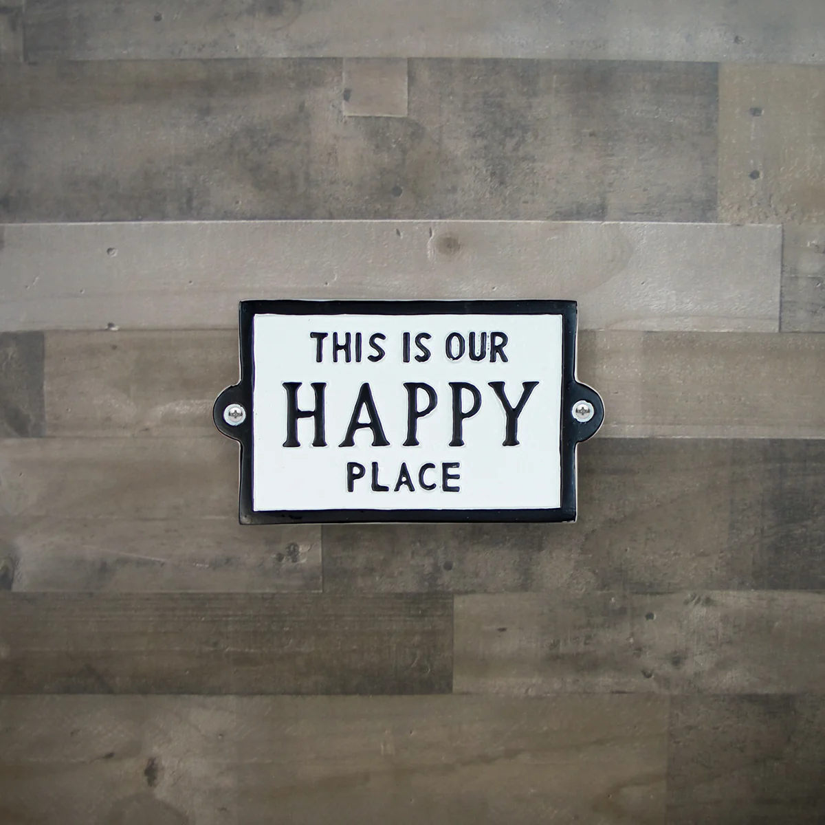 This Is Our Happy Place White Metal Sign Rustic Farmhouse Wall Plaque Home Decor - Image 2