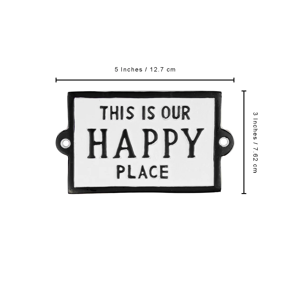 This Is Our Happy Place White Metal Sign Rustic Farmhouse Wall Plaque Home Decor - Image 3