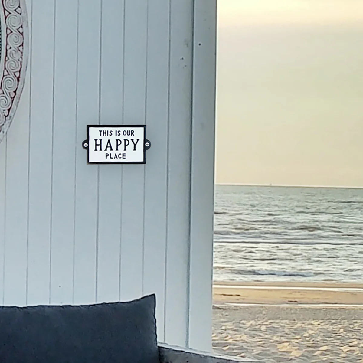 This Is Our Happy Place White Metal Sign Rustic Farmhouse Wall Plaque Home Decor - Image 5