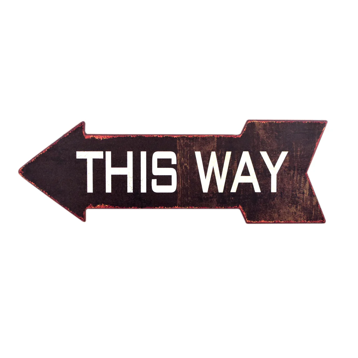 This Way Metal Left Arrow Street Road Sign Distressed Rustic Wall Art Home Decor