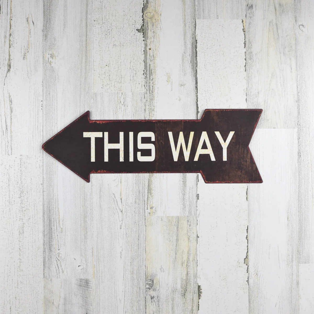 This Way Metal Left Arrow Street Road Sign Distressed Rustic Wall Art Home Decor - Image 4