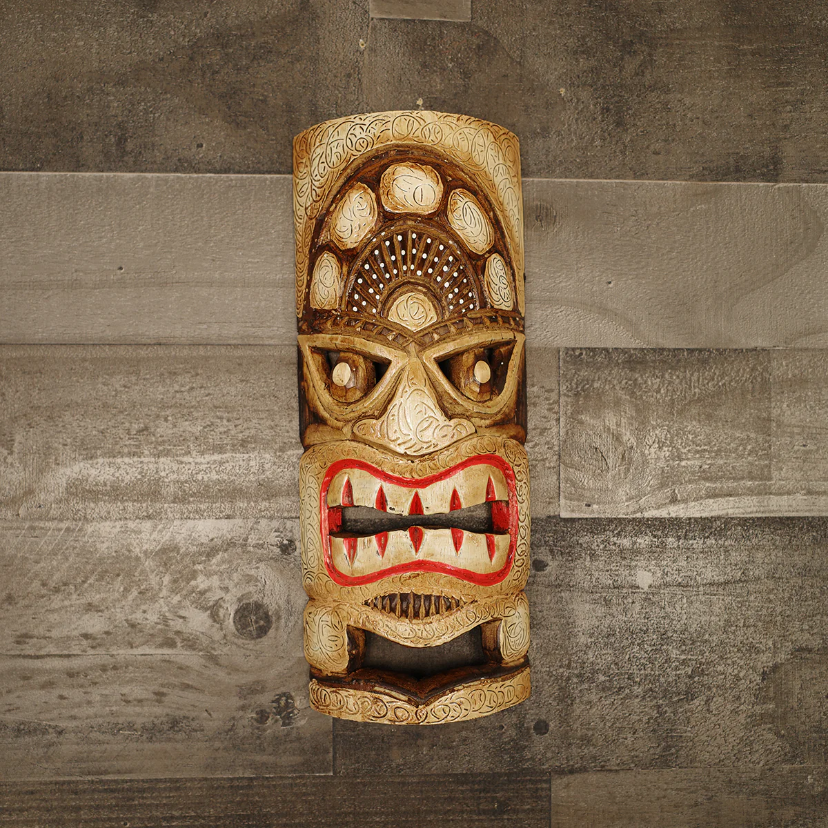 Tiki Protector Wood Mask Luau Statue - Image 2