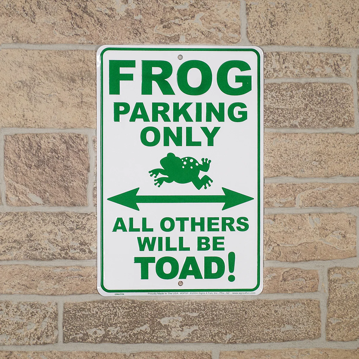Tin Frog Parking Only Funny Sign - Image 2