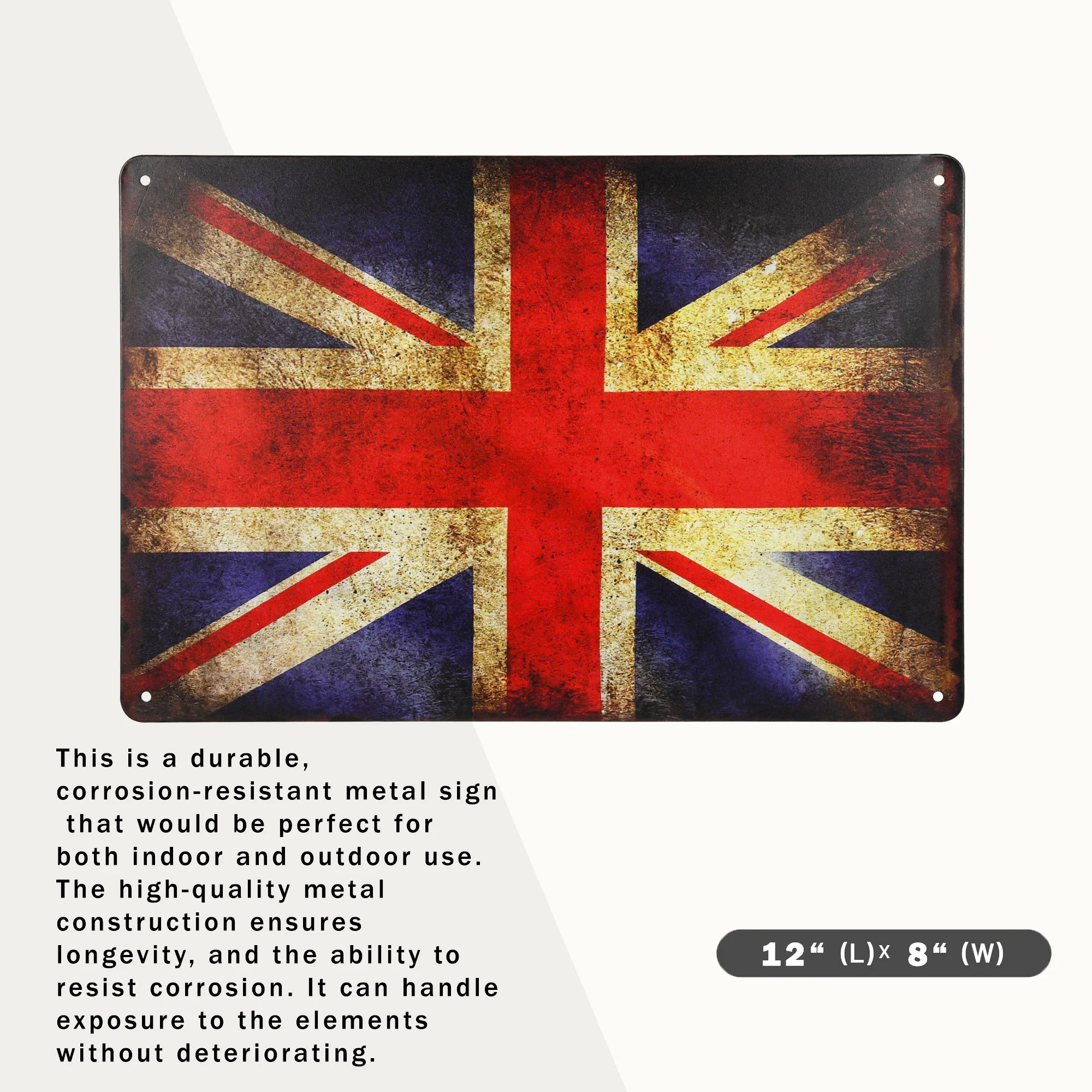 Metal UK Flag Sign British Union Home Decor for Bar, Man Cave, Garage Wall Decor - Image 2