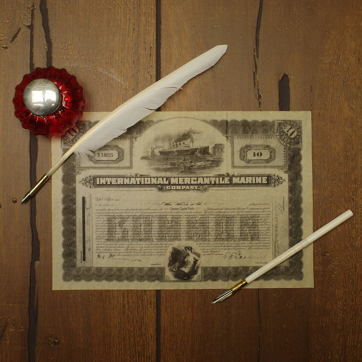 Titanic Stock Certificate White Star Line Nautical Decor Home Office Wall Art - Image 2