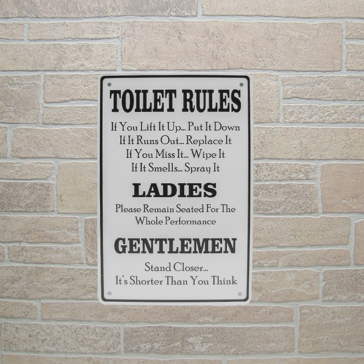 Toilet Rules Funny Pee Tin Bathroom Sign Metal Home Bar Pub Restroom Wall Decor - Image 3
