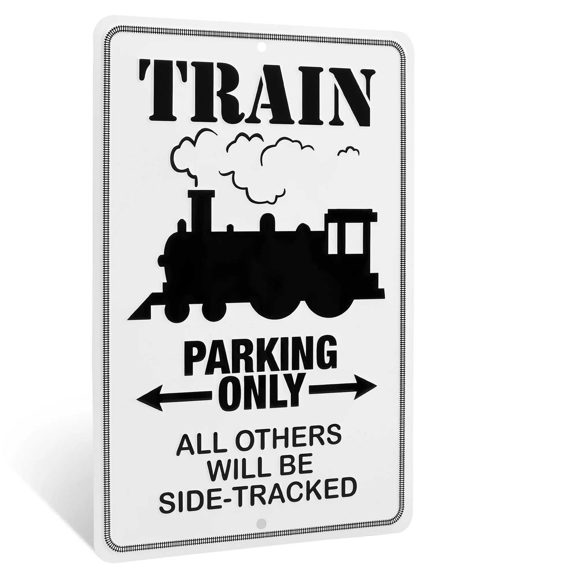Train Parking Only Sign Man Cave, Boys Room Decor Kids Bedroom Metal Wall Art