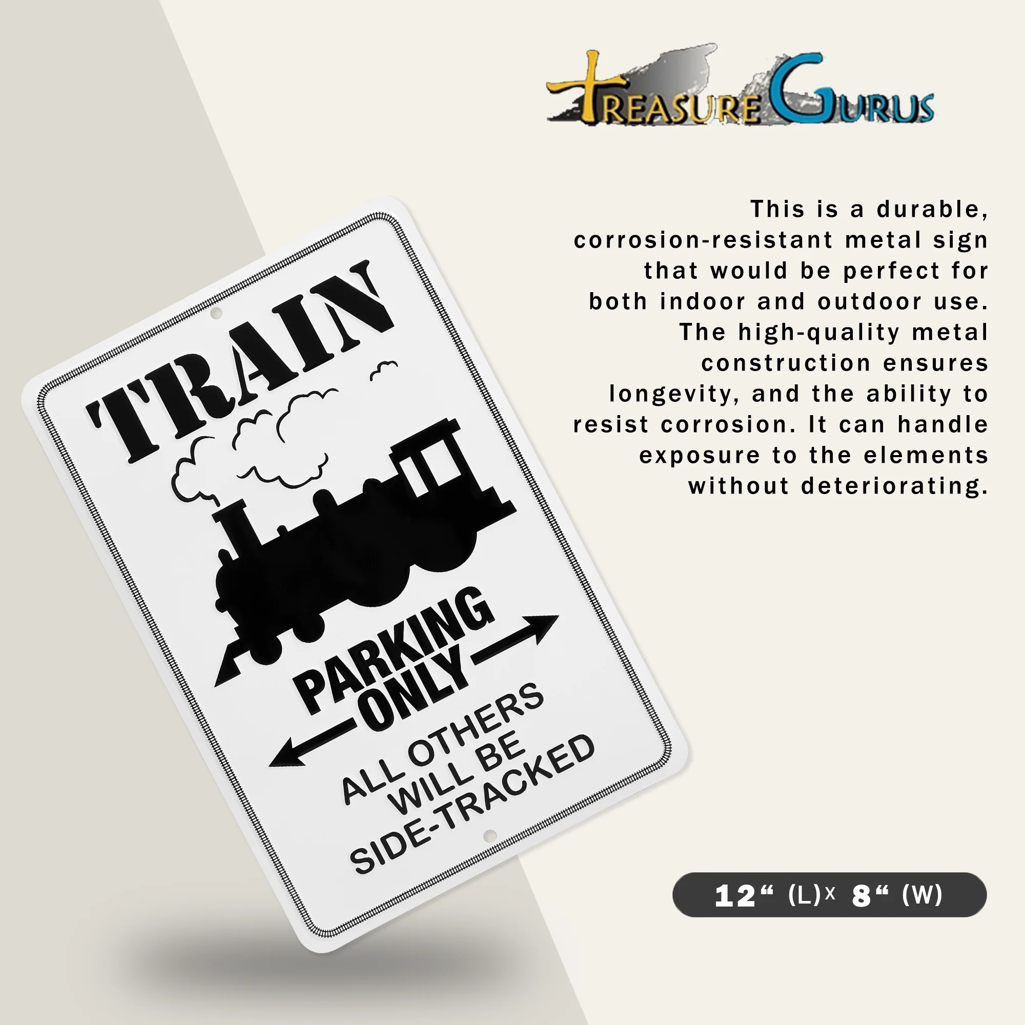 Train Parking Only Sign Man Cave, Boys Room Decor Kids Bedroom Metal Wall Art - Image 4
