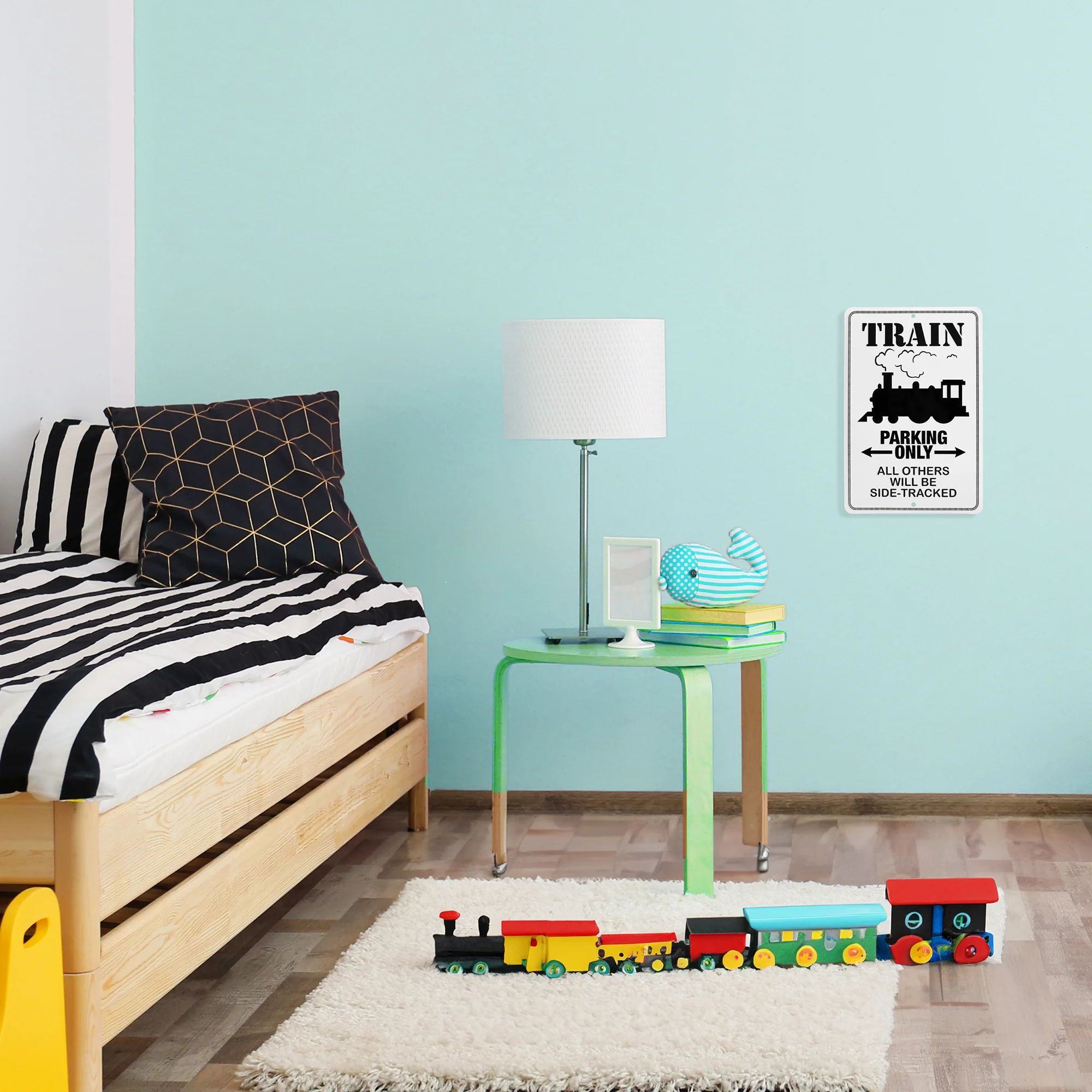 Train Parking Only Sign Man Cave, Boys Room Decor Kids Bedroom Metal Wall Art - Image 9