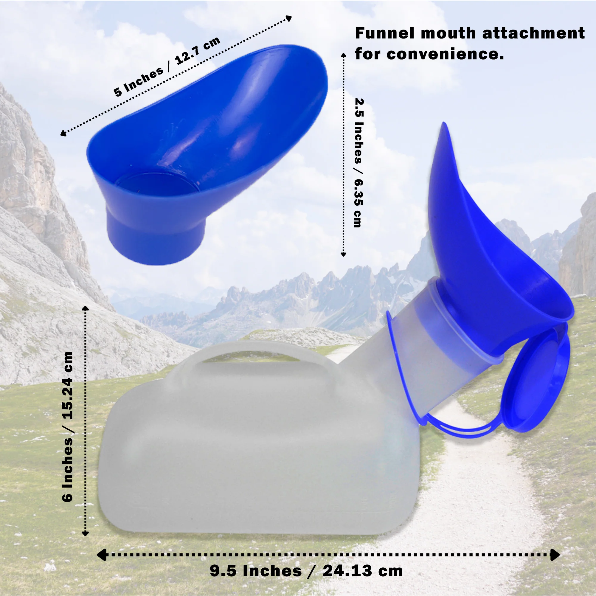 Travel Urinal Bottle for Men, Women 1000 mL Car Camping Road Trip Essentials - Image 3