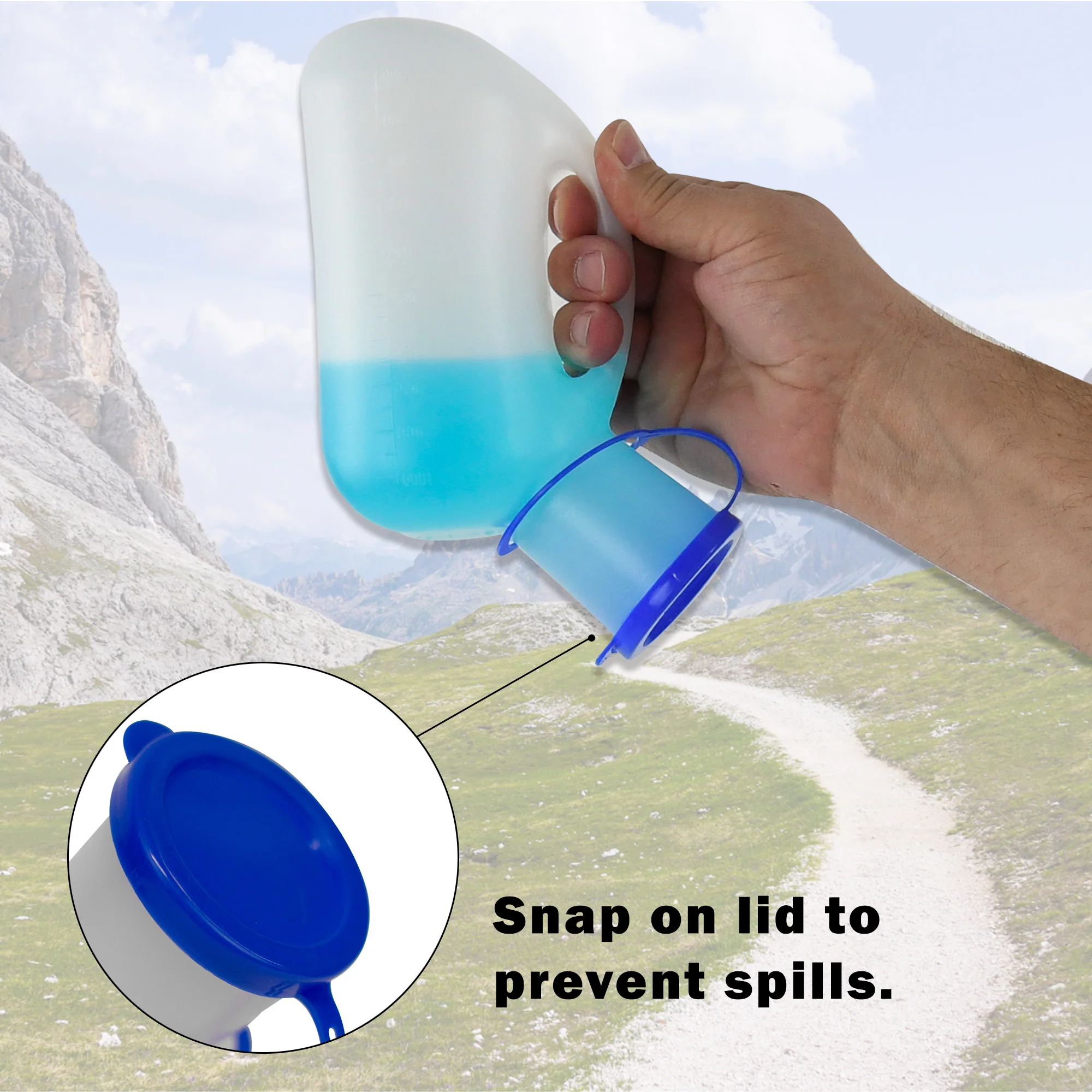 Travel Urinal Bottle for Men, Women 1000 mL Car Camping Road Trip Essentials - Image 4