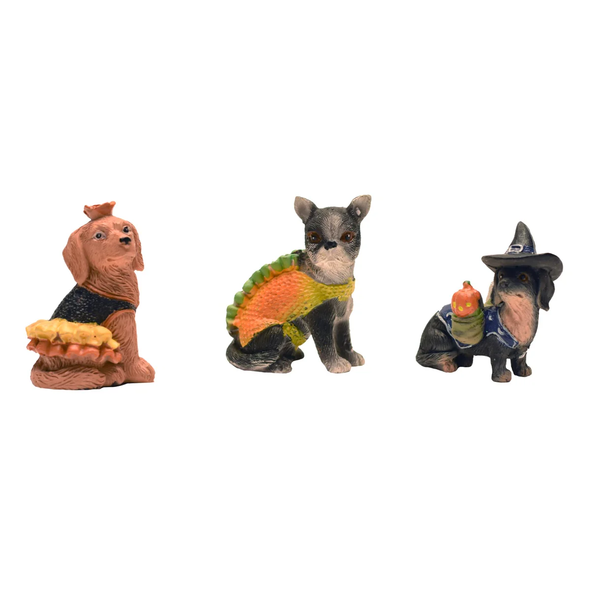 Trick Or Treat Dogs Halloween Costume Mini Fairy Garden Figurine Dollhouse Decor