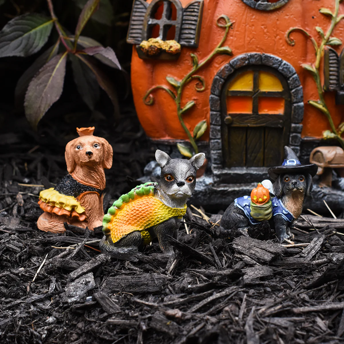 Trick Or Treat Dogs Halloween Costume Mini Fairy Garden Figurine Dollhouse Decor - Image 5