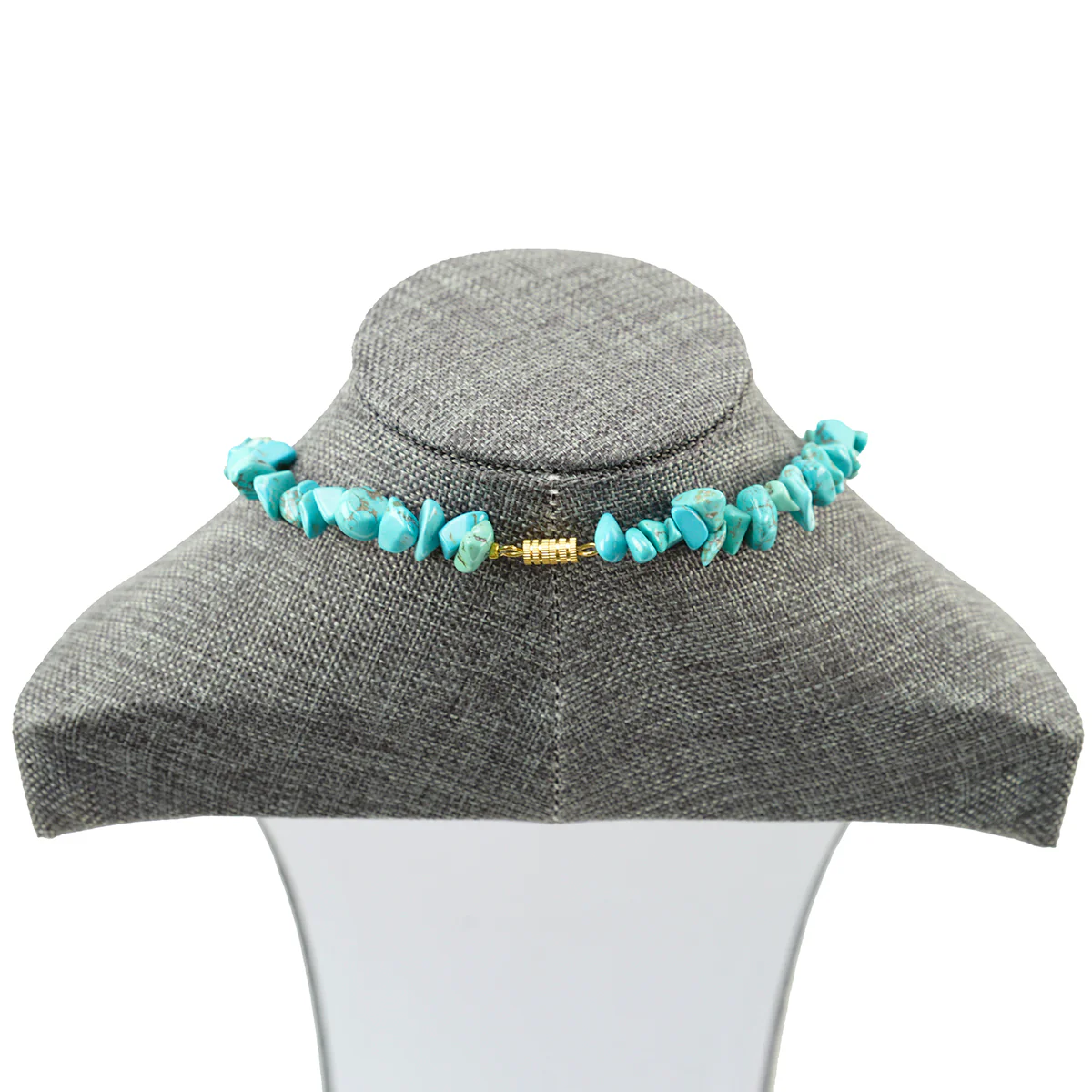 Turquoise Bead Gemstone Necklace Reiki Healing Stone Chakra Chain Womens Jewelry - Image 4